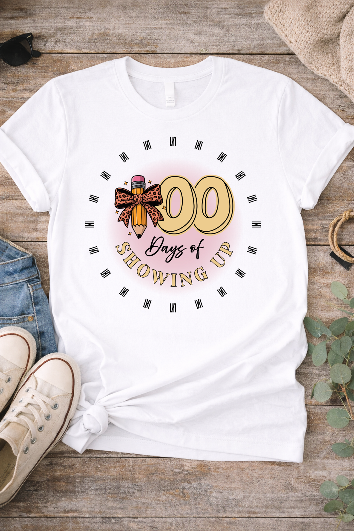 100th Day of School Short Sleeve Showing Up
