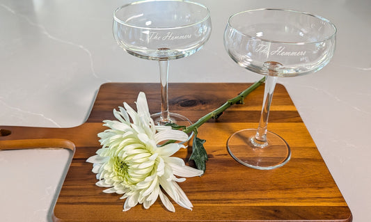 Engraved Champagne Coupe Glasses