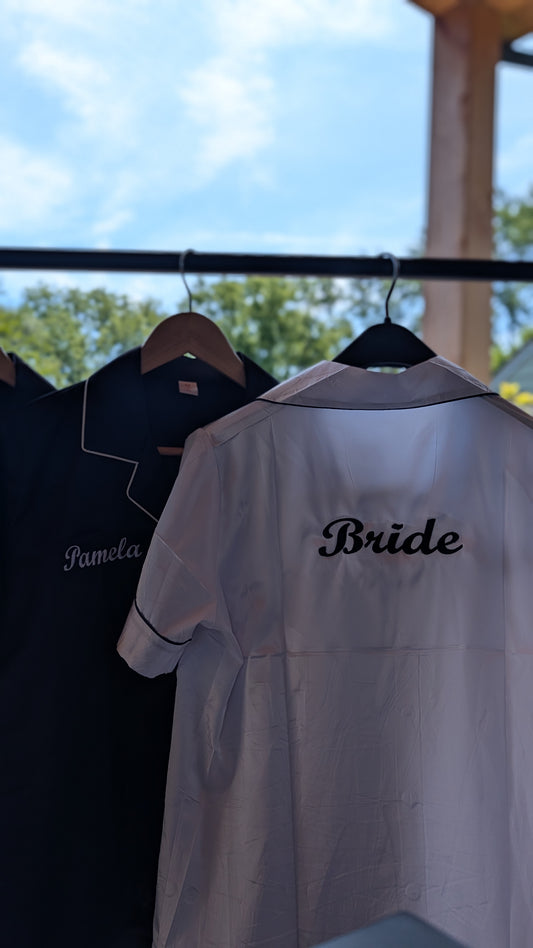 DiNella Bridal Party PJs "Bride" Shoulder